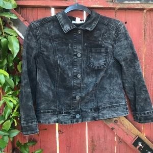 Black Acid Wash Denim Jacket